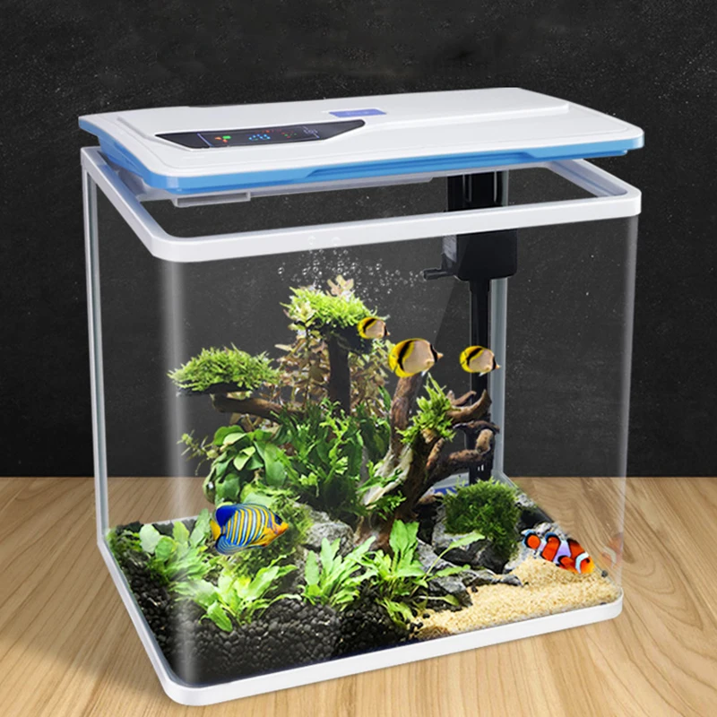 

Water-free Ecological Fish Tank Small Aquarium Self-circulating Living Room Goldfish Tank Smart Desktop Lazy Home Creative