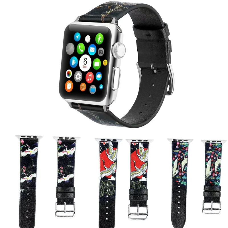 

cool design Leather Band For Apple Watch strap series 3 2 1 42mm 38mm 40mm 44mm for iWatch wristband Series 4