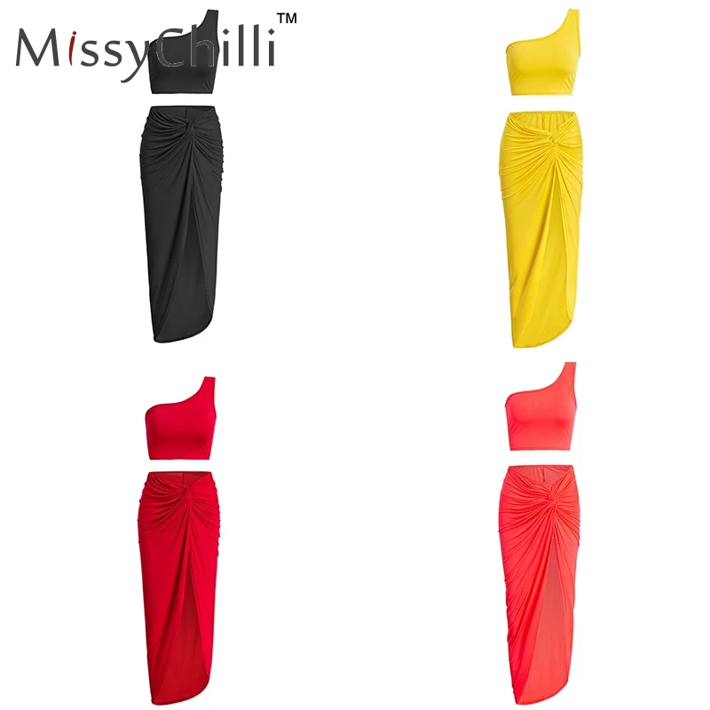 Женское платье с разрезом MissyChilli вечернее из двух частей на одно плечо Осеннее