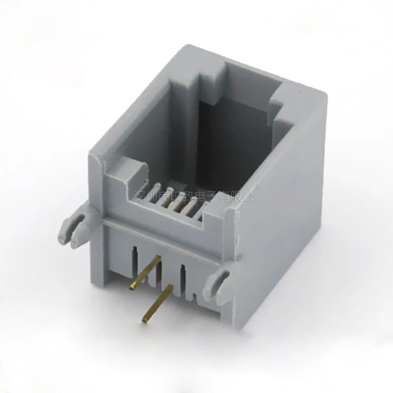 50pcs Rj11 Connector Socket Pcb6p2c Rj11 Interface Telephone Socket