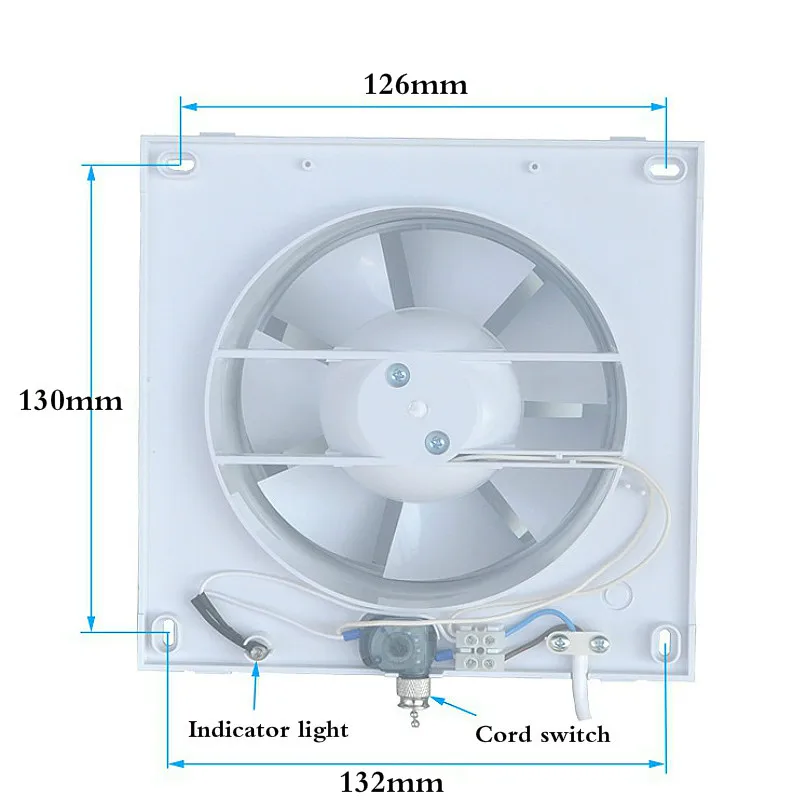 Переключатель на кабеле Тип 5 дюймов 157*157 мм Труба ABC вытяжной вентилятор Туалет вентиляционный вентилятор воздуховод вентилятор Настенный оконный вентилятор 220 В 16 Вт