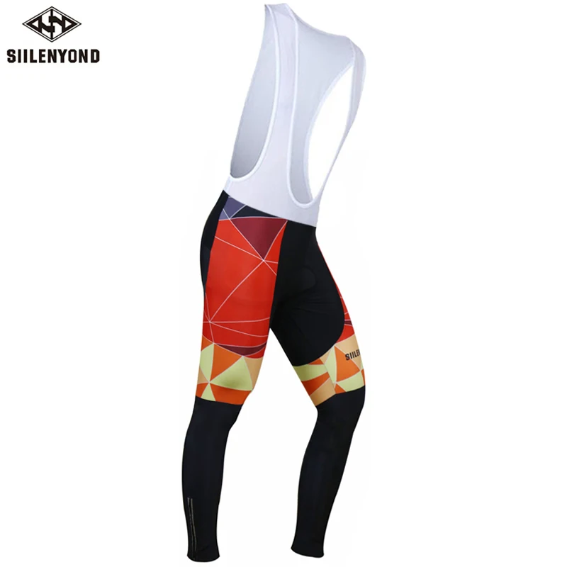 

Siilenyond Winter Thermal Fleece Cycling Bib Pants With Shockproof 3D Gel Padded Mountian Bike Bib Tights Bicycle Trousers