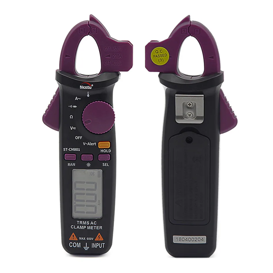 

ST-CM801 True RMS Clamp Meter AC Multimeter Resistance Temerature Mini Clampmeter HTC Backlight