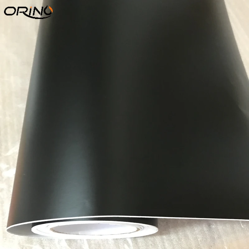 Satin Metallic Black Vinyl Film Wrap-1