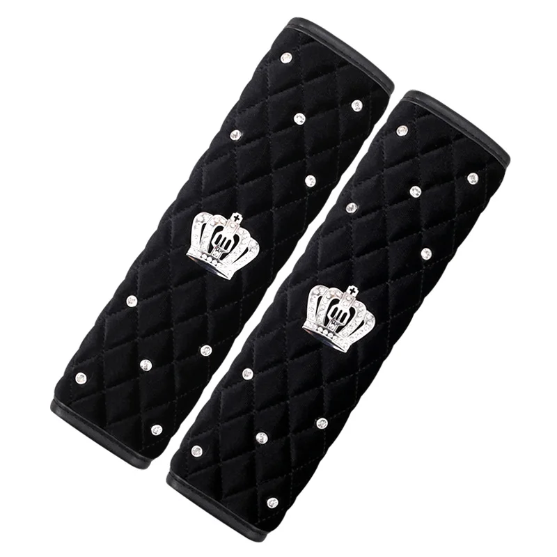 High-Quality-Crystal-Crown-Plush-Car-Safety-Belt-Cover-Auto-Interior-Accessories-Handbrake-Cover-3