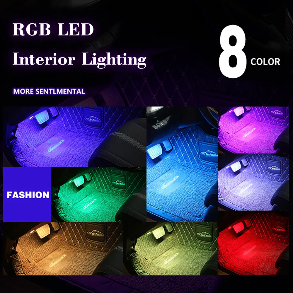 4 шт. автомобильные RGB Светодиодные полосы света светодиодные цвета Стайлинг