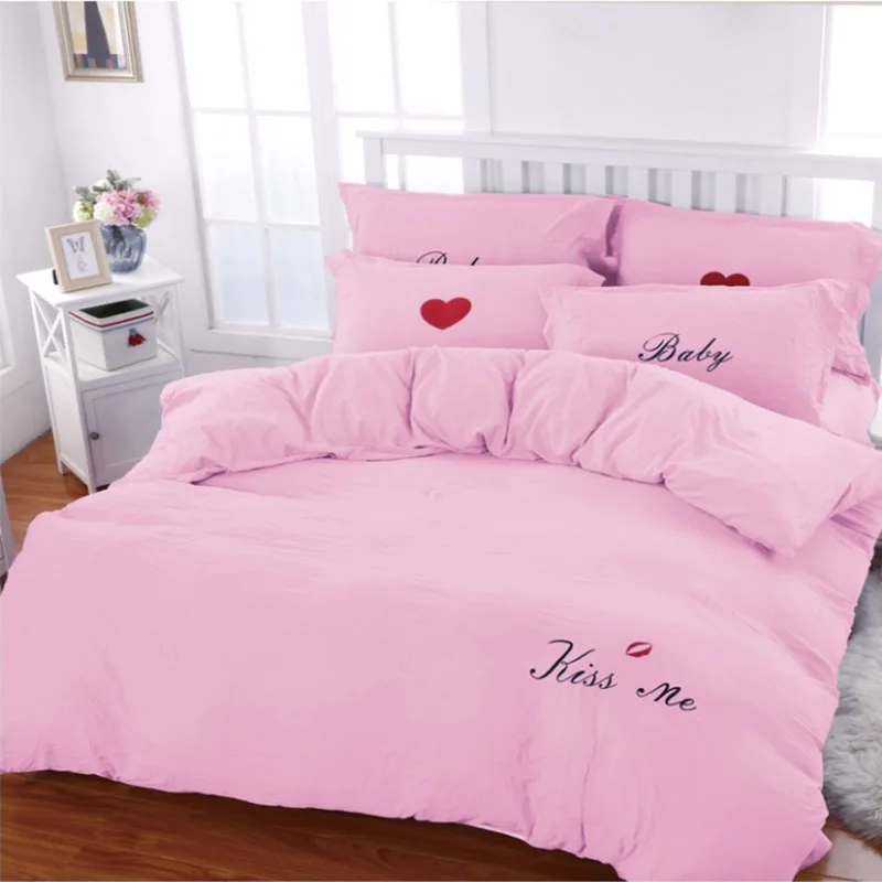Washed Cotton Vs Duvet Cover Pillowcase Princess Secret Girl Pink