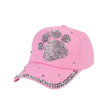Новая модная бейсбольная кепка со стразами лапы для мальчиков и девочек Snapback уличная спортивная бейсболка более длинный экран от Солнца шляпа#3
