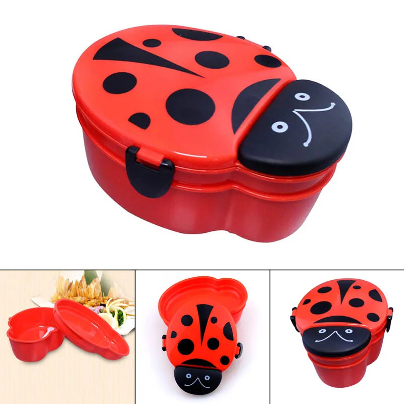 

Children Lunch Box Adorable Cartoon Ladybird 2 Layer Lunchbox for Kids UYT Shop