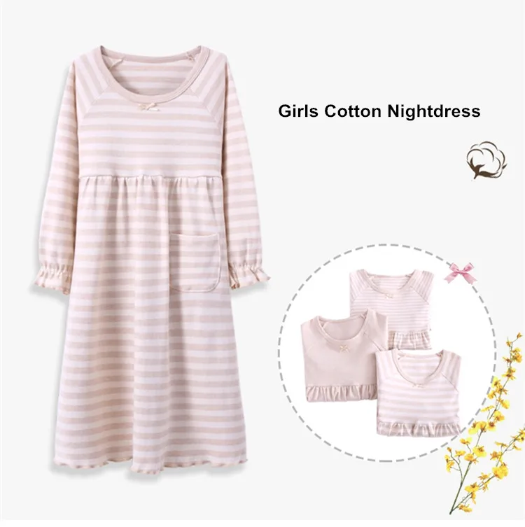 Pajamas for girls princess nightgowns for girls stripe pajamas 01