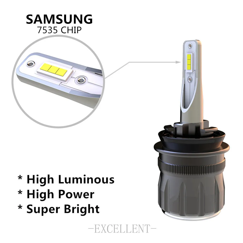 Вдлительную 2 шт. F6 SAMSUNG Chip H4 H7 автомобильная светодиодная лампа для фары H11 светодиодный светильник 9005 hb3 9006 hb4 H1 супер яркий и противотуманных фар с возможностью креативного светильник 6000K