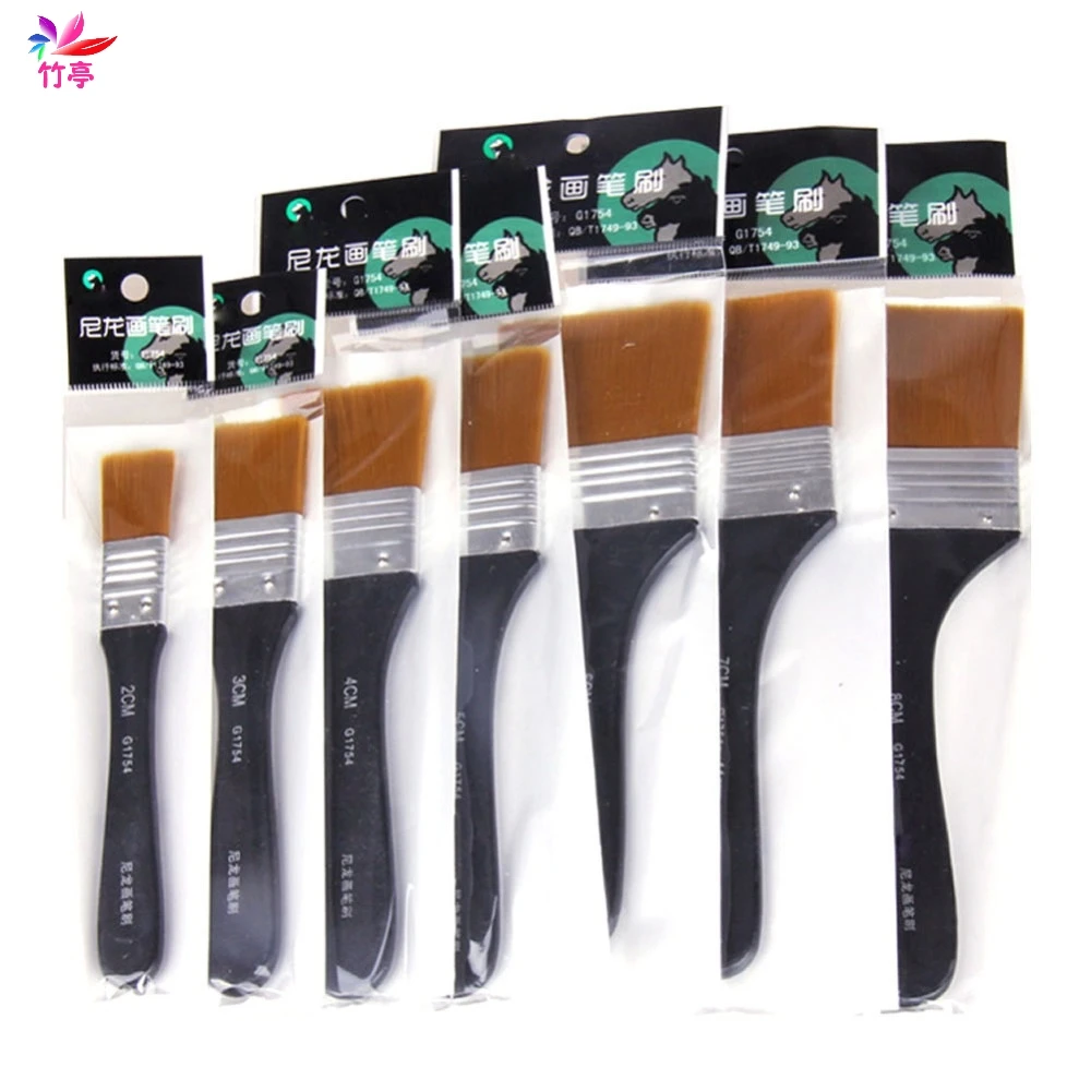 Flat Tips Artist Brush Nylon Hair Oil Painting Watercolor Paint Art Pen 7 Models | Дом и сад