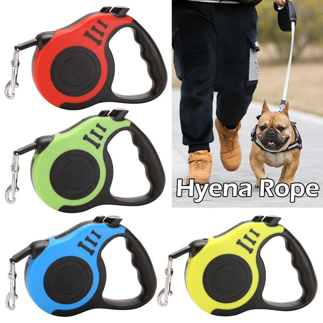 3M/5M Durable Dog Leash Automatic Retractable Nylon Dog Lead Extending