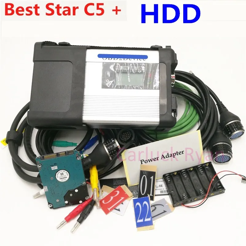 Лучшая стабильная MB Star C5 SD Conenct c5 с ноутбуком cf 19 Toughbook диагностический ПК с mb star c5 программное обеспечение,09 HDD для sd C5 - Цвет: C5 With HDD