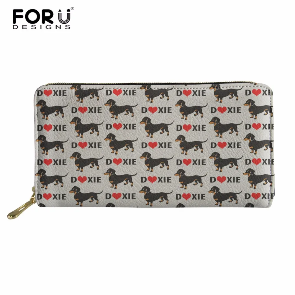 FORUDESIGNS/такса Для женщин Длинный кошелек-клатч с большой Ёмкость кошельки женский