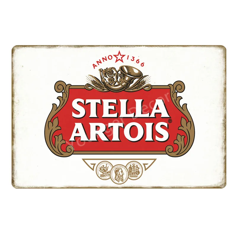 Ретро Вино пивной бренд Stella Artois Пиво оловянный знак винтажный металлический постер Настенная Наклейка Art декоративная наклейка Pub Бар домашнего декора YQ095 - Цвет: NEW0524A