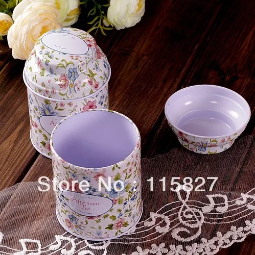 

Free Shipping! 3pcs/lot UK Style Tin Tea Box Tea Storage Can Fashiong Design Round Shape Multi-Use Canister with Cover