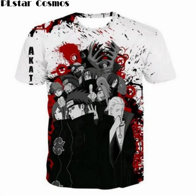 PLstar Cosmos Naruto Anime T Shirts Harajuku Tee Shirts Naruto Kyuubi 