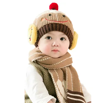 

SZYADEOU 2019 Fashion New Hot Baby Cute Winter Kids Baby Hats Keep Warm Set Cute Hat Scarf Freeship 05 Feature: