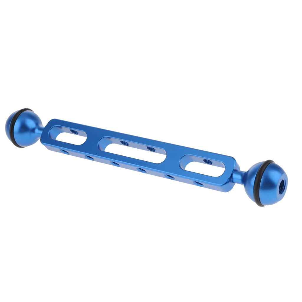 8' Aluminum Dual Ball Joint Extension Arm for Diving Underwater Camera Blue