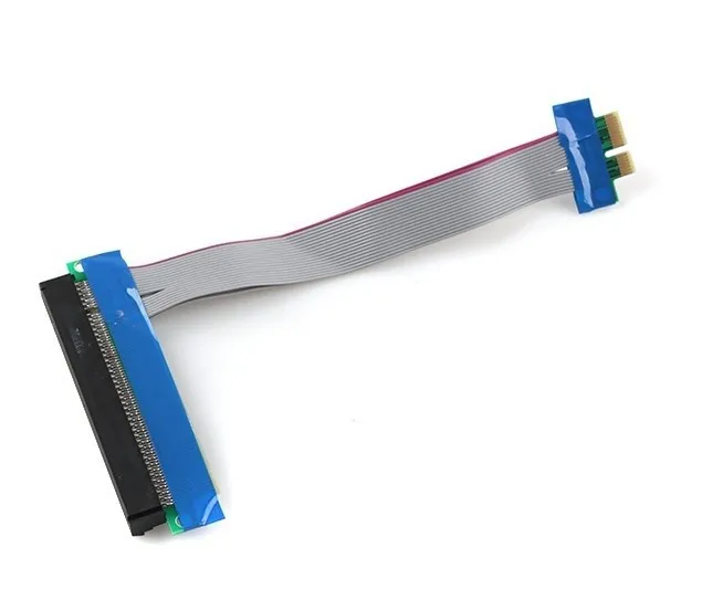 

PCI-E PCI E Express 1X to X16 Riser Card Flexible ribbon Extender Cable with molex power supply cable for bitcoin miner