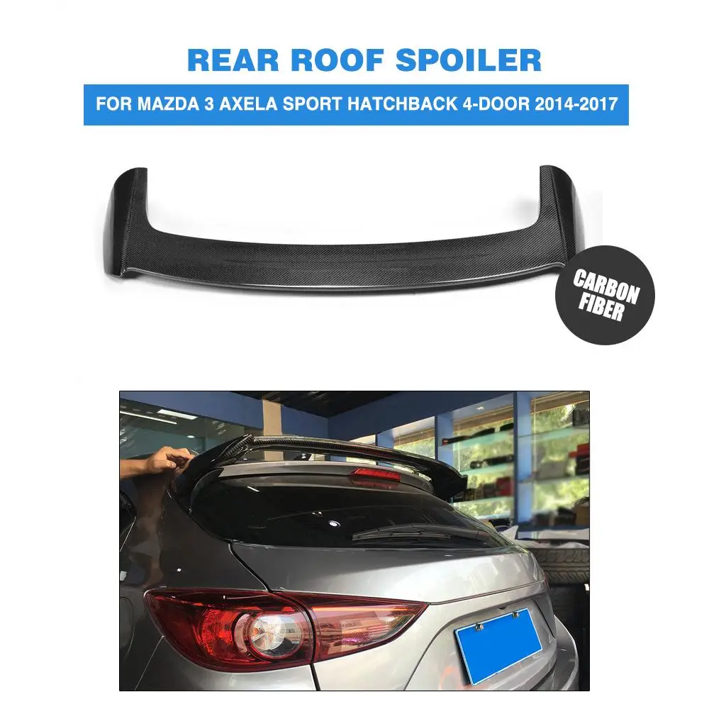 

Carbon Fiber Car Rear Boot Wing Lip Spoiler for Mazda 3 Axela Sport Hatchback 4-Door 2014-2017 Car Styling FRP Unpainted