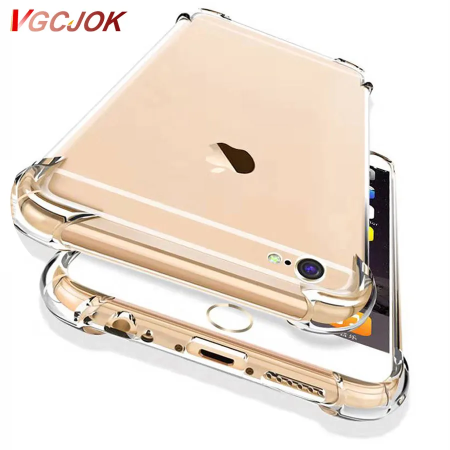 

Luxury Shockproof Transparent Silicone Case For iPhone X XS XR XS Max 8 7 6 6S Plus Clear protection Back Cover soft Fundas Capa