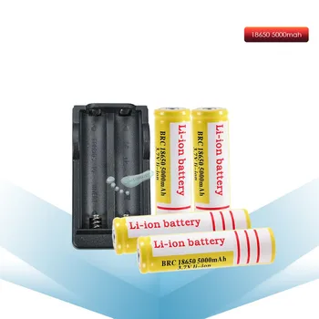 

kpay 4pcs 18650 3.7V 5000mAh Rechargeable Batteries for LED Flashlight E-cigarette Large Capacity+Smart Dual Charger