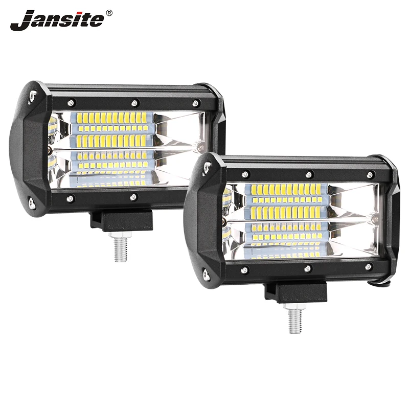 

Jansite 5" Off-road Work light Bar 2pcs Car LED power 72W Flood Beam 6000K Waterproof IP67 Anti-pressure For SUV/ORV Motorcycle
