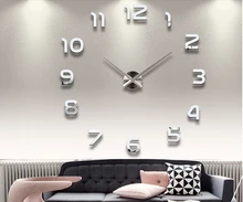 Hot sale 3D DIY clock watch wall clocks acrylic mirror Stickers Home Decoration Living Room Quartz