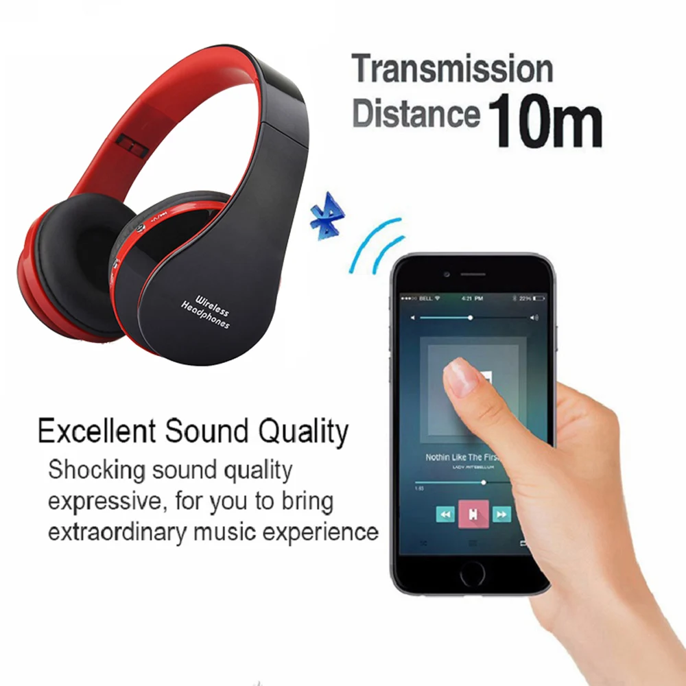 Спортивные Беспроводные наушники Bluetooth Музыкальная гарнитура стерео складные с