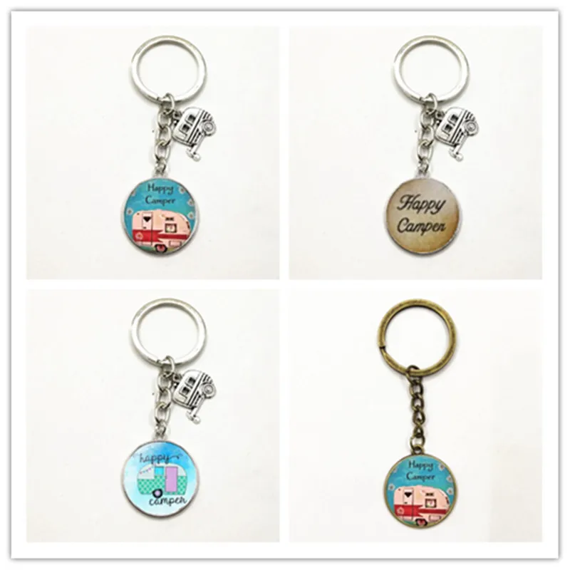 

1Pcs Happy Camper - Handcrafted Pendant Keychain With Camper Charm