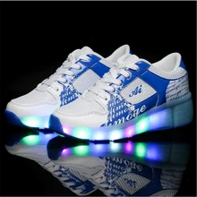 Children KIDS Sneaker With LED Lights and One Wheels Enfant Running Skate Roller Shoes China Shop Online Stores