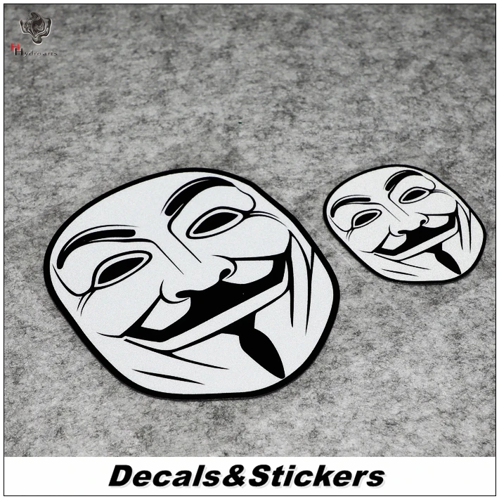 Светоотражающие модифицированные наклейки № L035 V-word Vendetta Team Mask 3M для