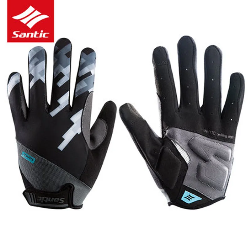 SANTIC New Cycling Gloves Men Mtb Gloves Full Finger Touch