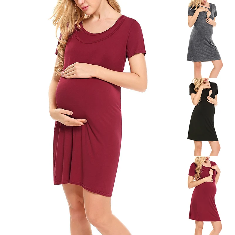 Summer Pregnant Woman Shirt Dress Short Sleeve Nursing Clothes Maternity Dresses NSV775 Summer Pregnant Woman Shirt Dress Short Sleeve Nursing Clothes Maternity Dresses NSV775