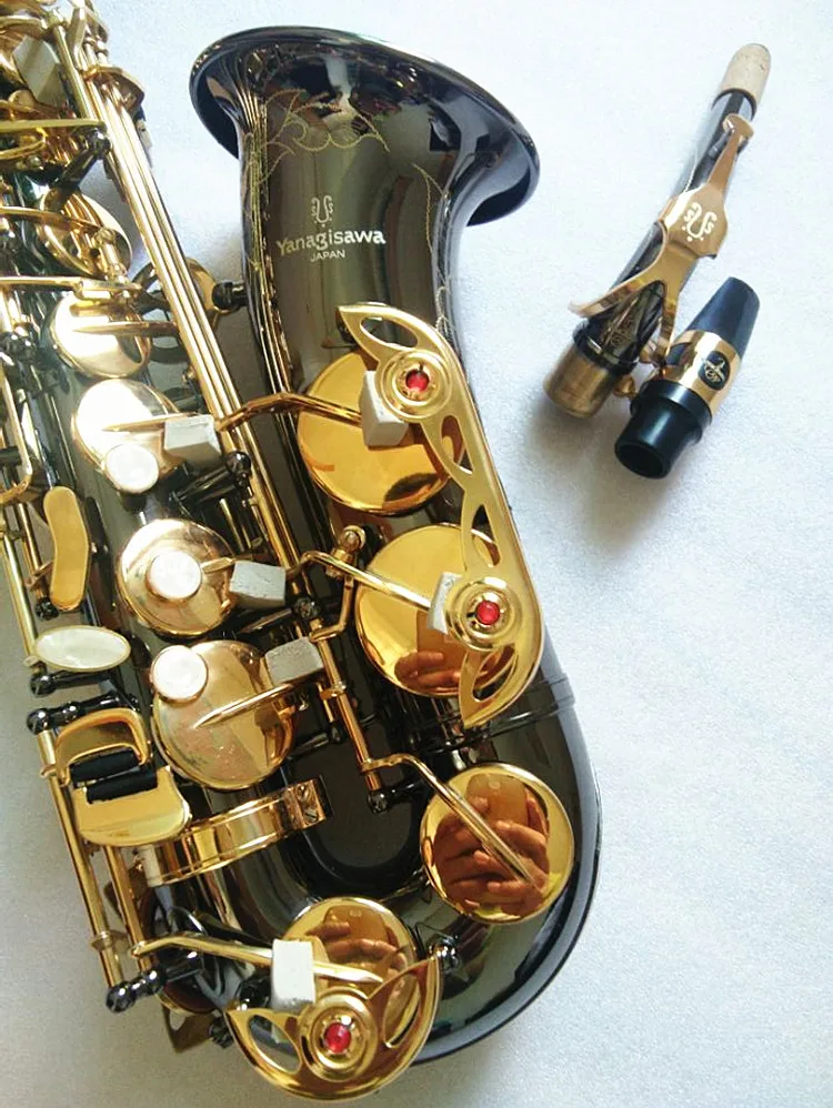 

High quality instrument Alto saxophone Japanese YANAGISAWA new A-991 drop E Alto saxophone Black nickel gold Sax Hard box