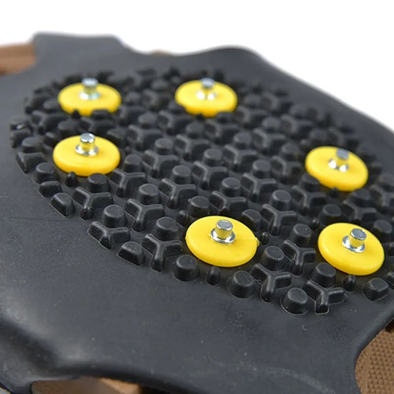 Outdoor 10 Studs Universal Ice Snow Shoe Spiked Grips Cleats Crampons Winter Climbing Camping Anti Slip Shoes Cover S M L XL Ice Shoe Grips
