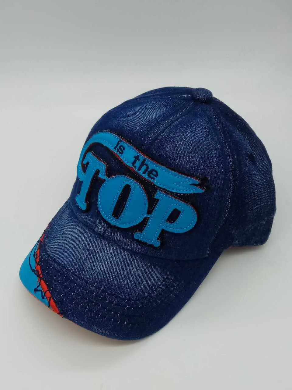 Детские бейсболки для маленьких мальчиков; повседневные джинсовые кепки с надписью для маленьких девочек; летняя шляпа для папы; шляпы с солнцезащитным козырьком - Цвет: Синий