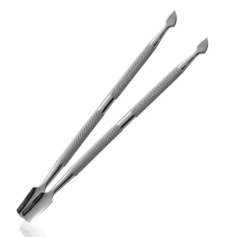 

2pcs Cuticle Pusher Stainless Steel 2-way Pusher Nail Gel Polish Remover Nail Art Cuticle Remover Manicure Tools Set
