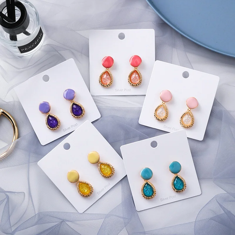 2019 корейские серьги винтажная капля воды с камнем букле D oreille геометрические mujer