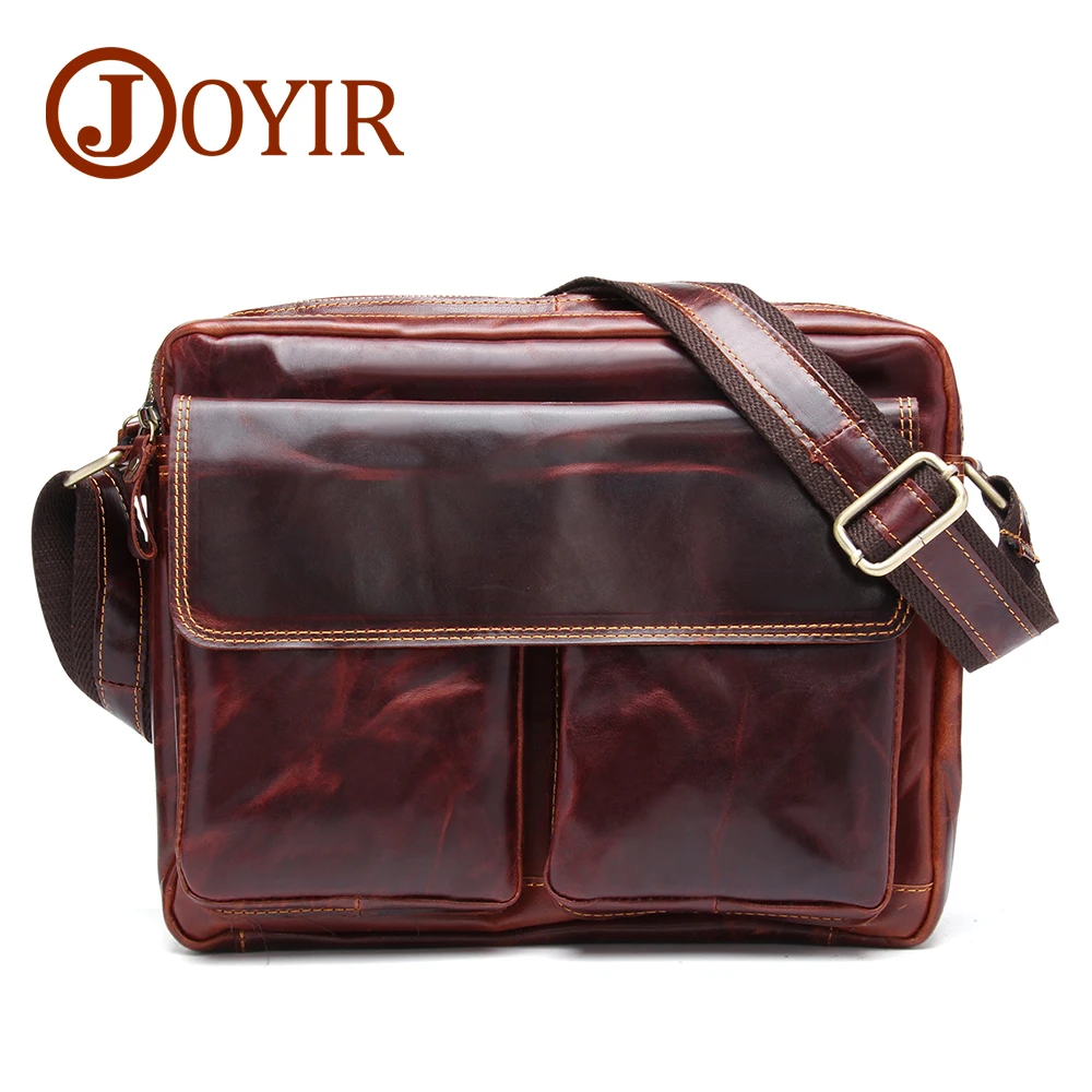 

JOYIR Designer Genuine Leather Men Large Messenger Bags Casual Business Crossbody Bag Leather Shoulder Bags For Men Male Bag8701