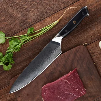 

New G10 handle damascus knife 8 inch Professional chef knife 67 layers Japanese damascus VG10 steel kitchen knives