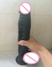New Giant Black Dildo Brand New TPR Realistic 31cm long 6cm Thick Big Female Masturbation Dildo