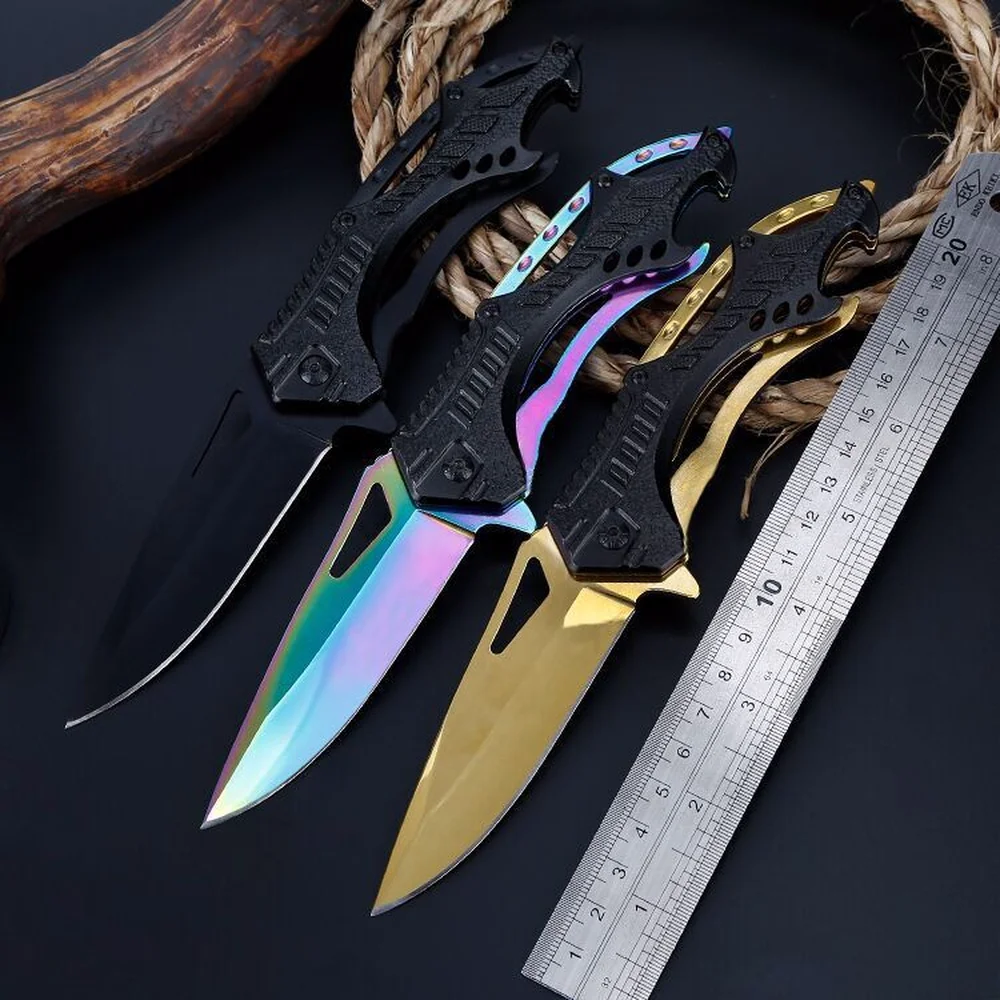 HakkaDeal color tactical folding knife survival survival multi purpose