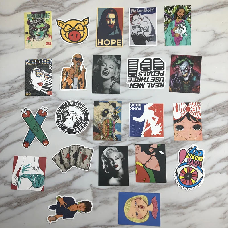 50 pcs Mixed Cartoon Toy Stickers for Car Styling Bike Motorcycle Phone Laptop Travel Luggage Cool Funny Sticker Bomb JDM Decals