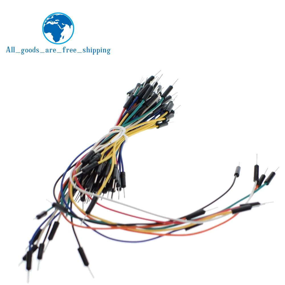 

TZT 65pcs/Lot New Solderless Flexible Breadboard Jumper wires Cables Bread plate line