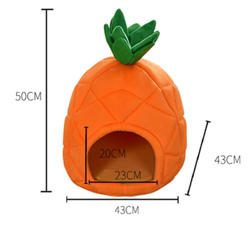 Cute Pineapple Kennel Cat Nest Teddy Dog Cotton House Bed Winter Warm Dog Cat Bed With Detachable Cushion Pet Products Cute Pineapple Kennel Cat Nest Teddy Dog Cotton House Bed Winter Warm Dog Cat Bed With Detachable Cushion Pet Products