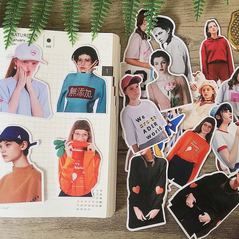 

DIY scrapbooking stickers ins cold wind salt magazine hand account material album happy planer handicraft decorative stickers