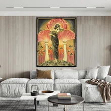 Soma – affiche de déesse païen, mythologie murale, Art Nouveau, champignon psychédélique, bohème, peinture sur toile
